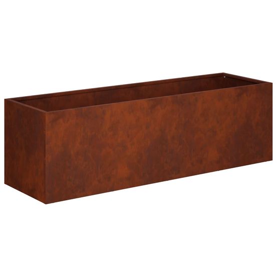Cache-pot de jardin rouillé 80 x 30 x 30 cm acier patiné