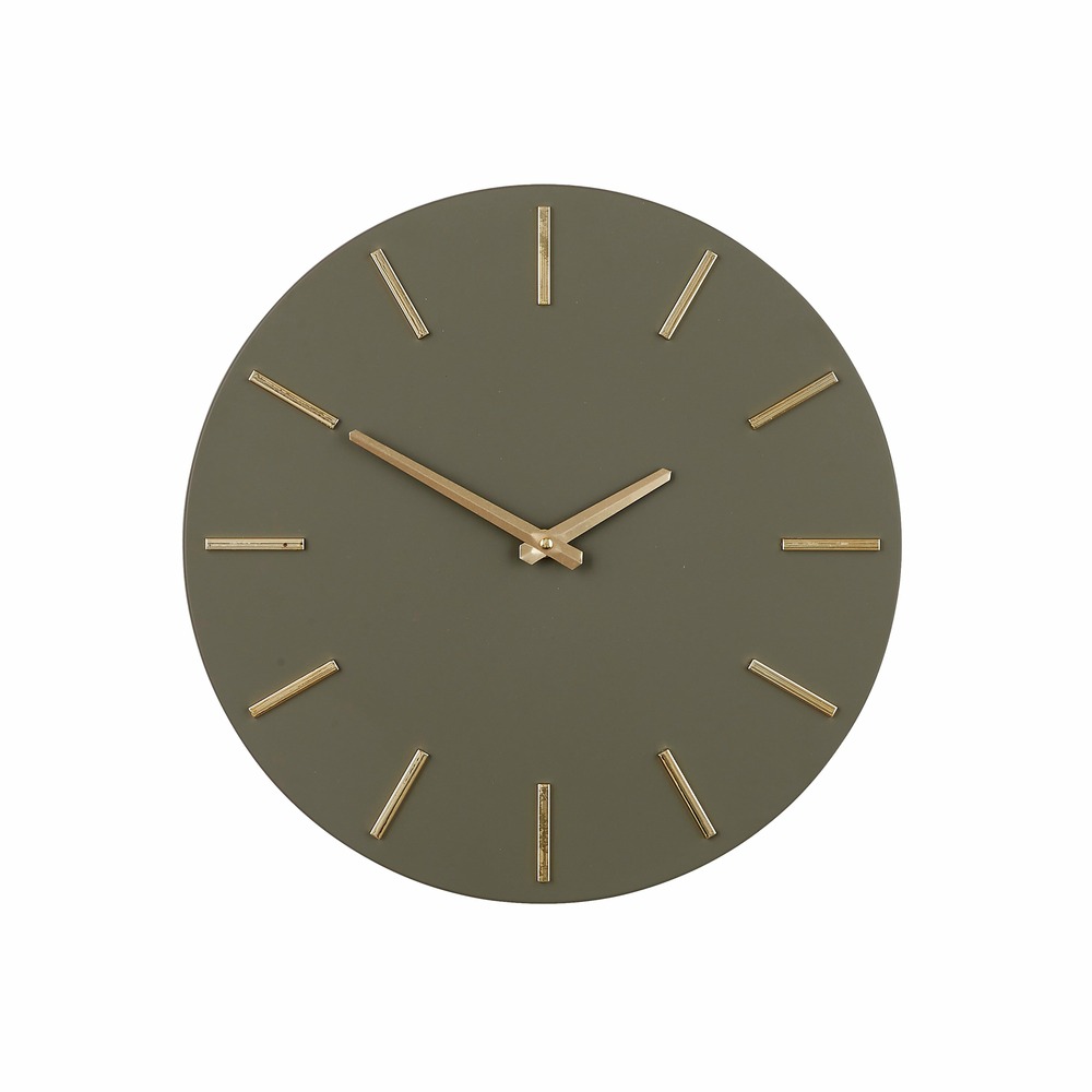 Mica decorations - horloge en aluminium vert foncé d35,6