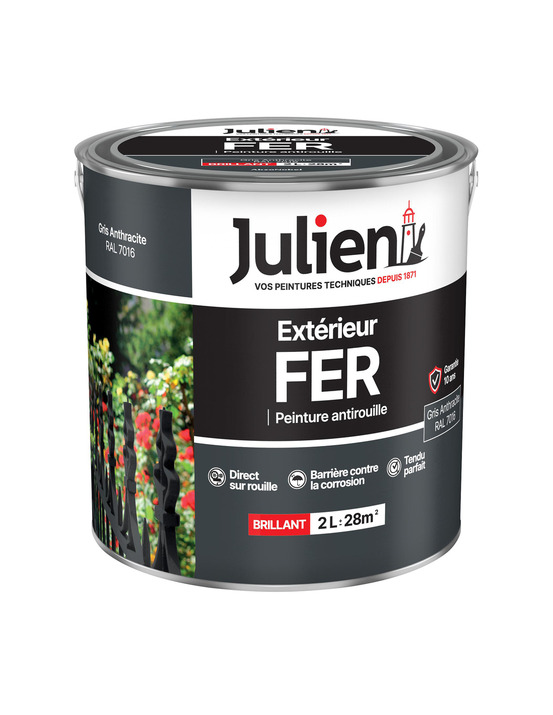 Peinture extérieur fer antirouille 2l - julien