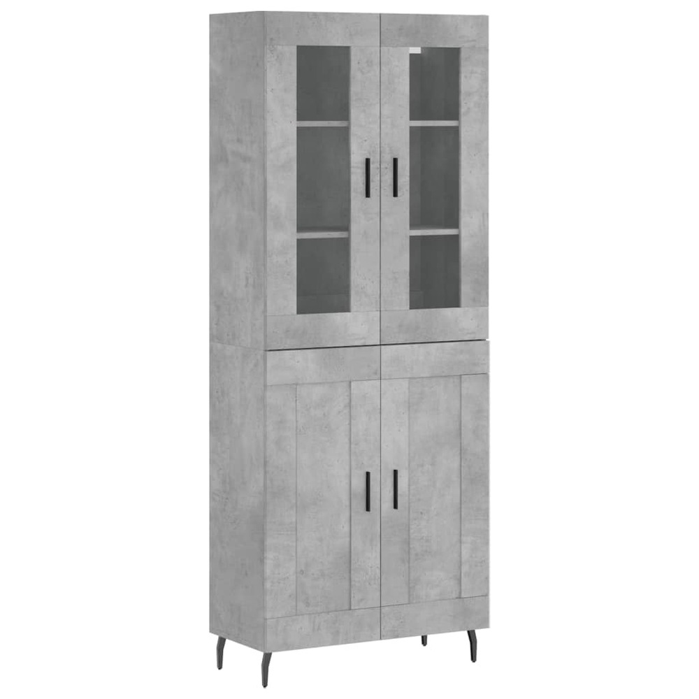 Buffet bahut commode armoire meuble de rangement organisateur cuisine salle de séjour salon haut 69,5 x 34 x 180 cm bois d'in