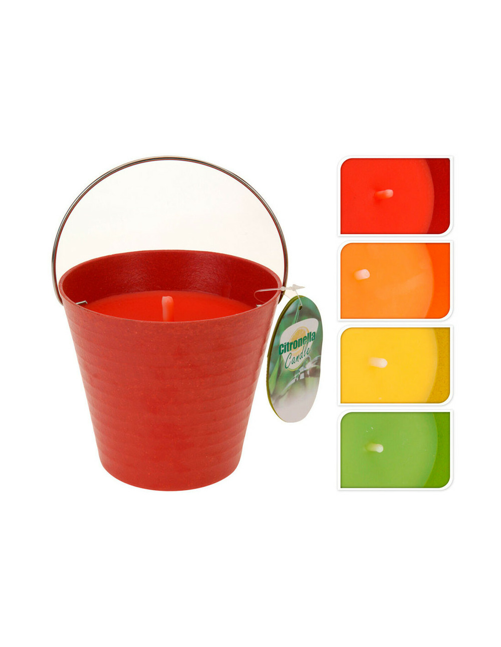 Bougie anti-moustique citronelle avec contenant métallique 230g ø12,5x11cm