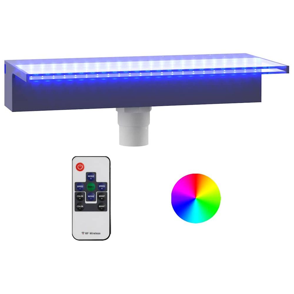 Déversoir pour cascade avec led rvb acrylique 45 cm