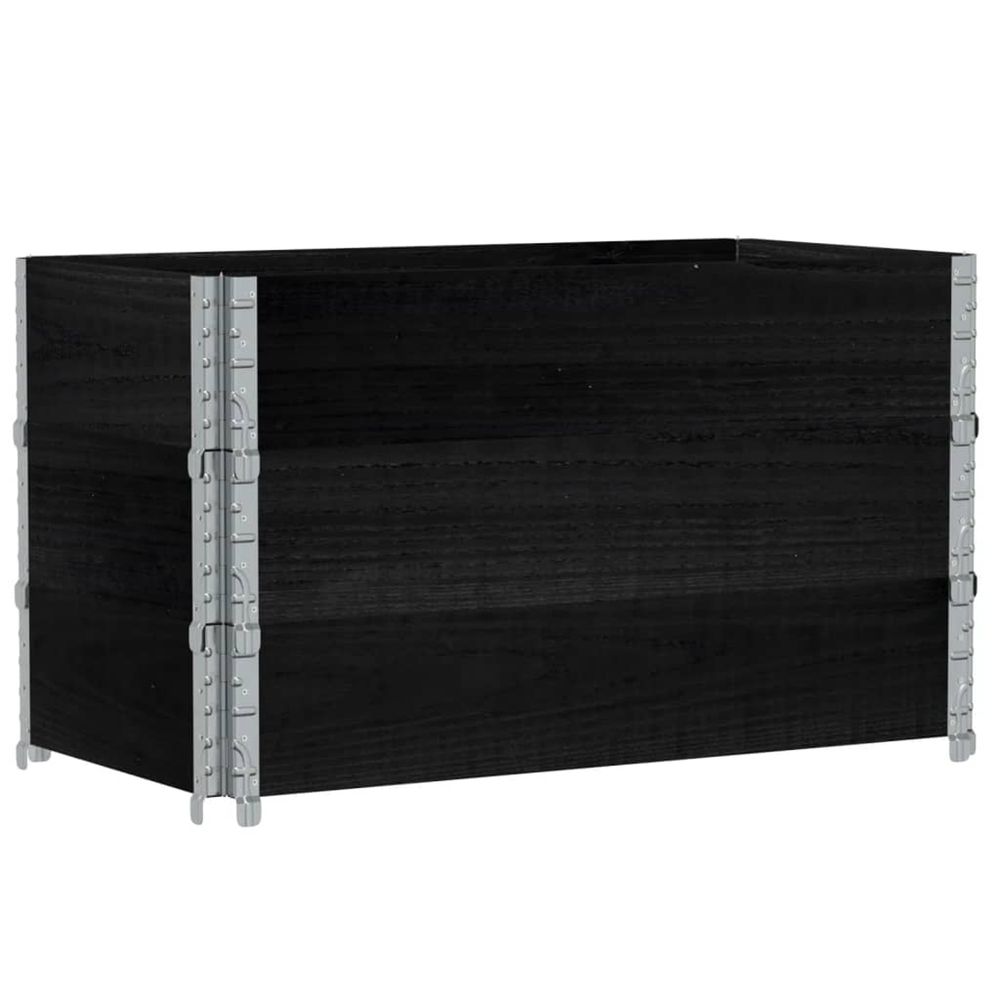 Jardinière d'extérieur noir 100x50 cm bois massif de pin