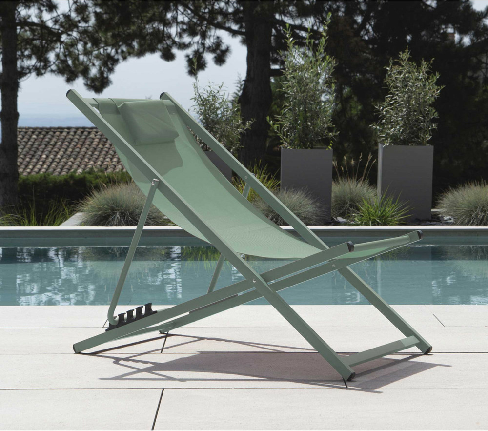 Lot de 6 chiliennes en acier - vert amande - paros