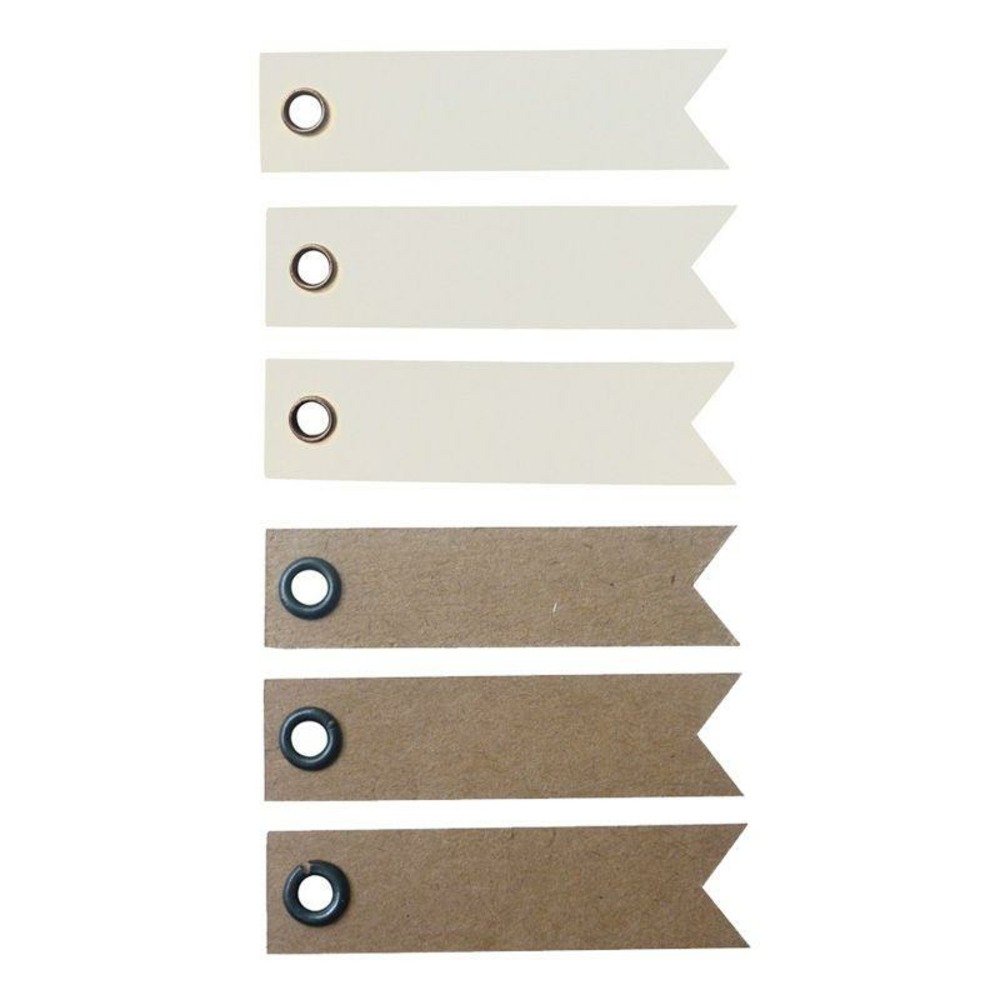 20 étiquettes blanches + 20 étiquettes kraft fanion