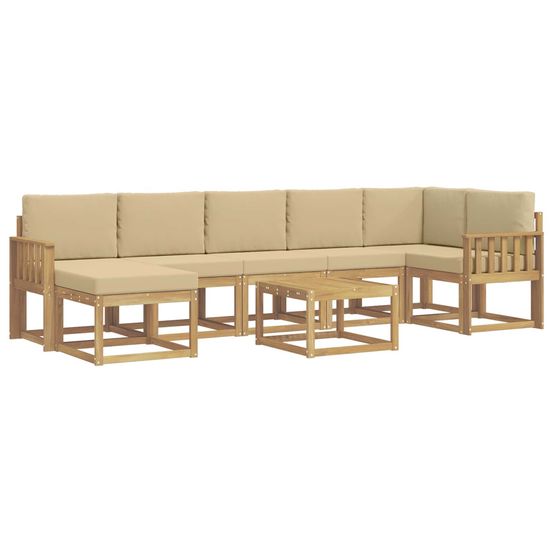 Ensemble de canapés d'extérieur 8 pc blanc et beige polyester