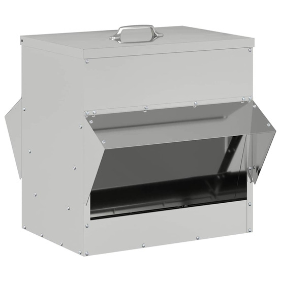 Mangeoire pour poules argent 40,5 x 45 x 41 cm acier galvanisé