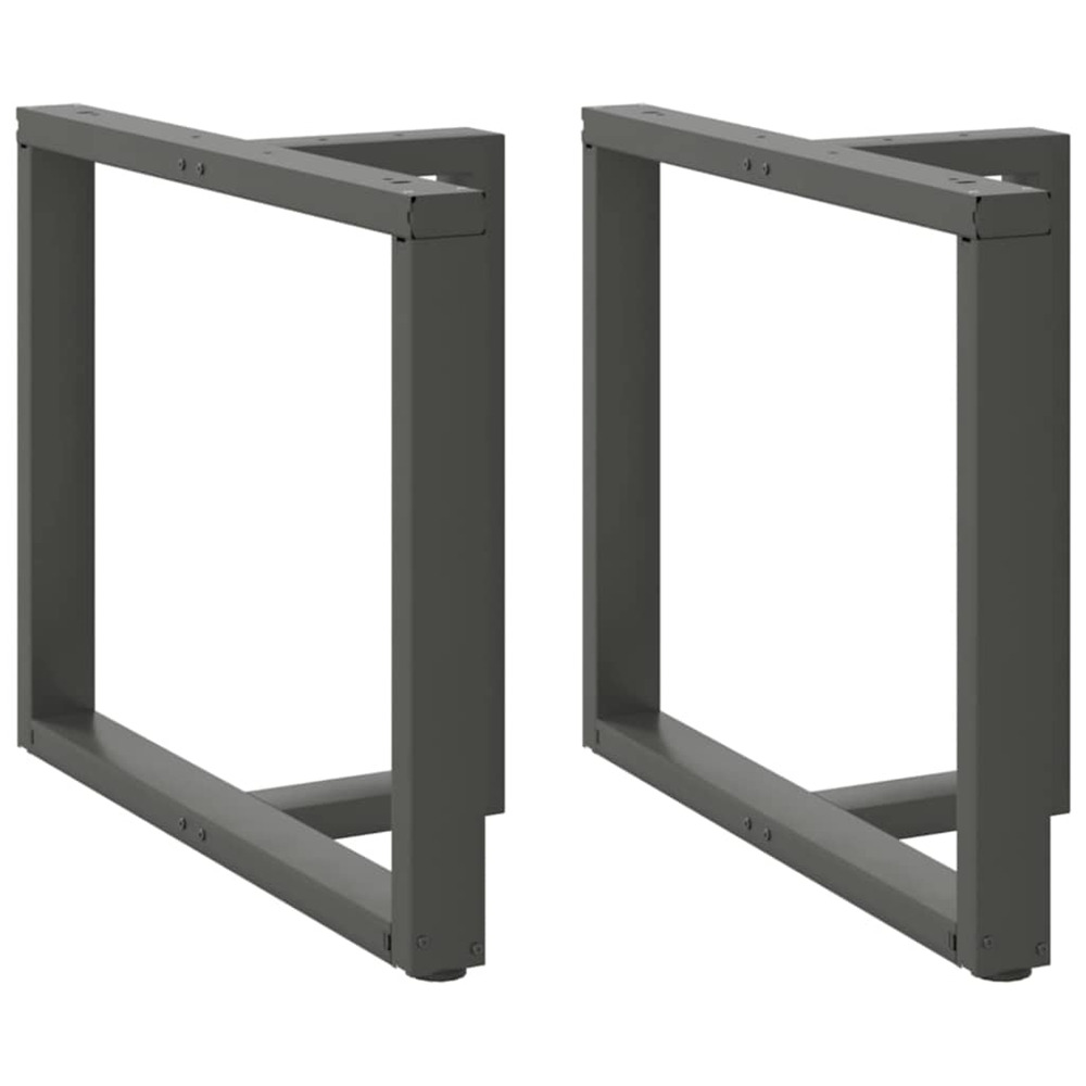 Pieds de table à manger en t 2 pièces anthracite 90x35x(72-73) cm acier