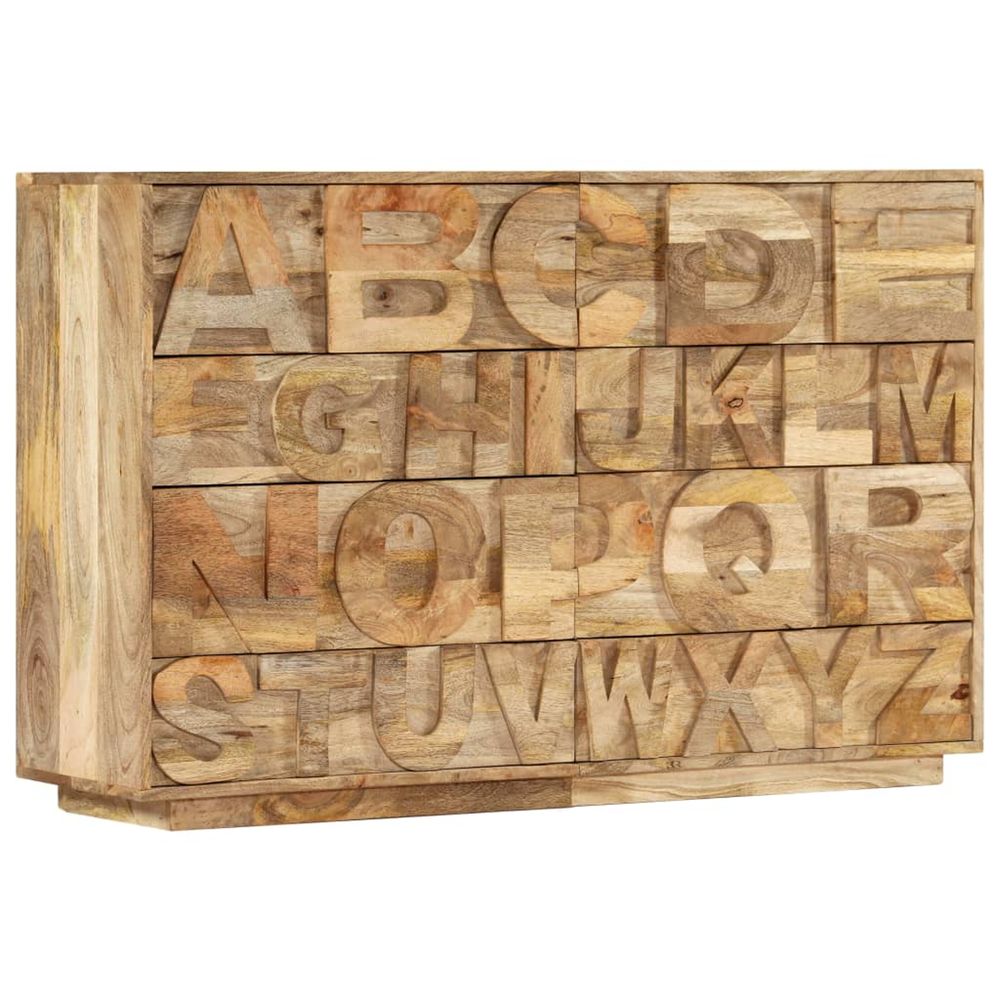 Meuble alphabétique avec 6 tiroirs 120x35x79 cm manguier massif
