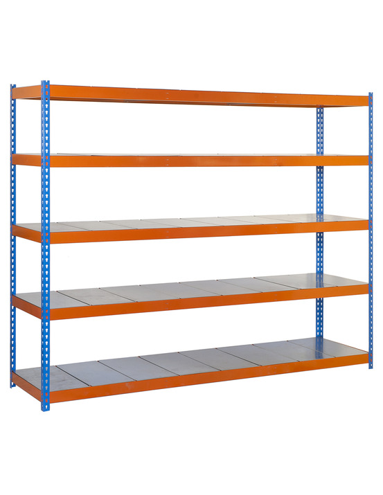 Etagère sans vis ecoforte 1504-5 metal bleu/orang/galva bleu/orange/galva 2000x1500x450 - simonrack