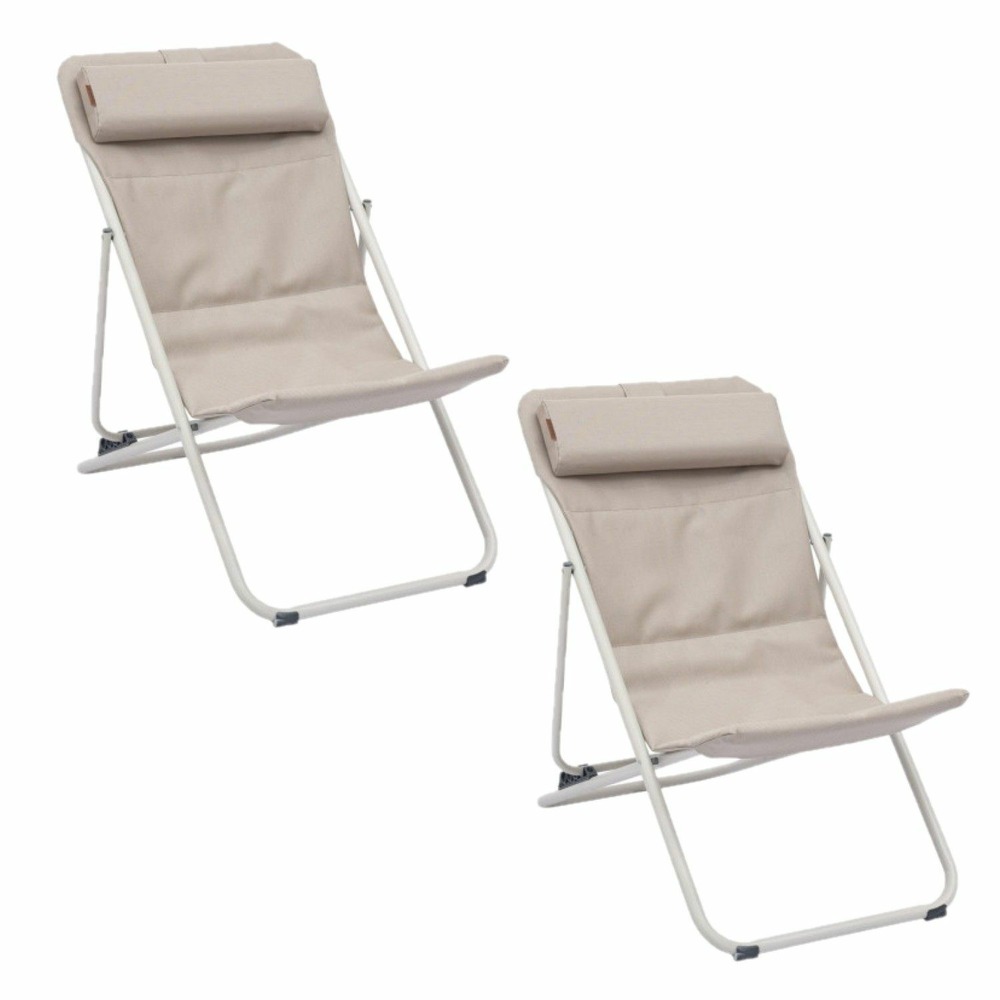 Lot de 2 chiliennes de jardin pliante mirael