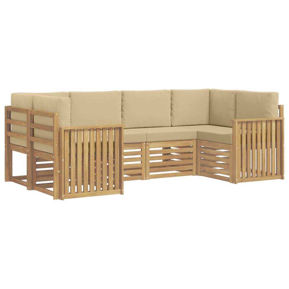 Ensemble de canapés d'extérieur 6 pc blanc et beige polyester