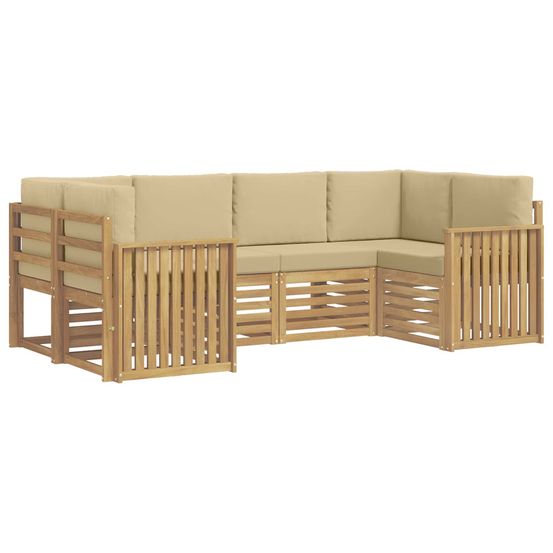 Ensemble de canapés d'extérieur 6 pc blanc et beige polyester