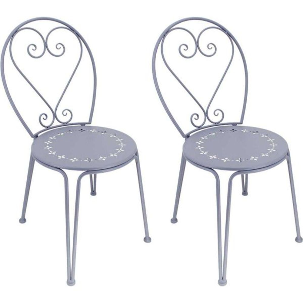Chaise détente en fer belle époque lot de 2