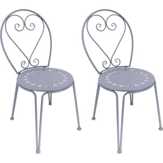 Chaise détente en fer belle époque lot de 2
