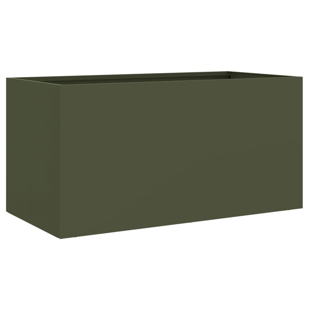 Jardinière d'extérieur vert olive 62x30x29 cm acier