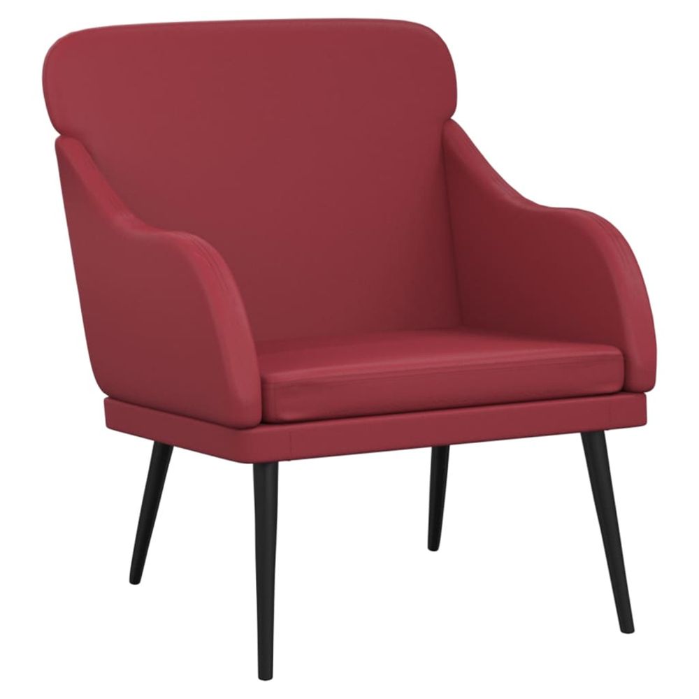 Fauteuil bordeaux 63x76x80 cm similicuir