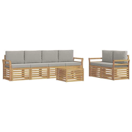 Ensemble de canapés d'extérieur 7 pc blanc et gris clair