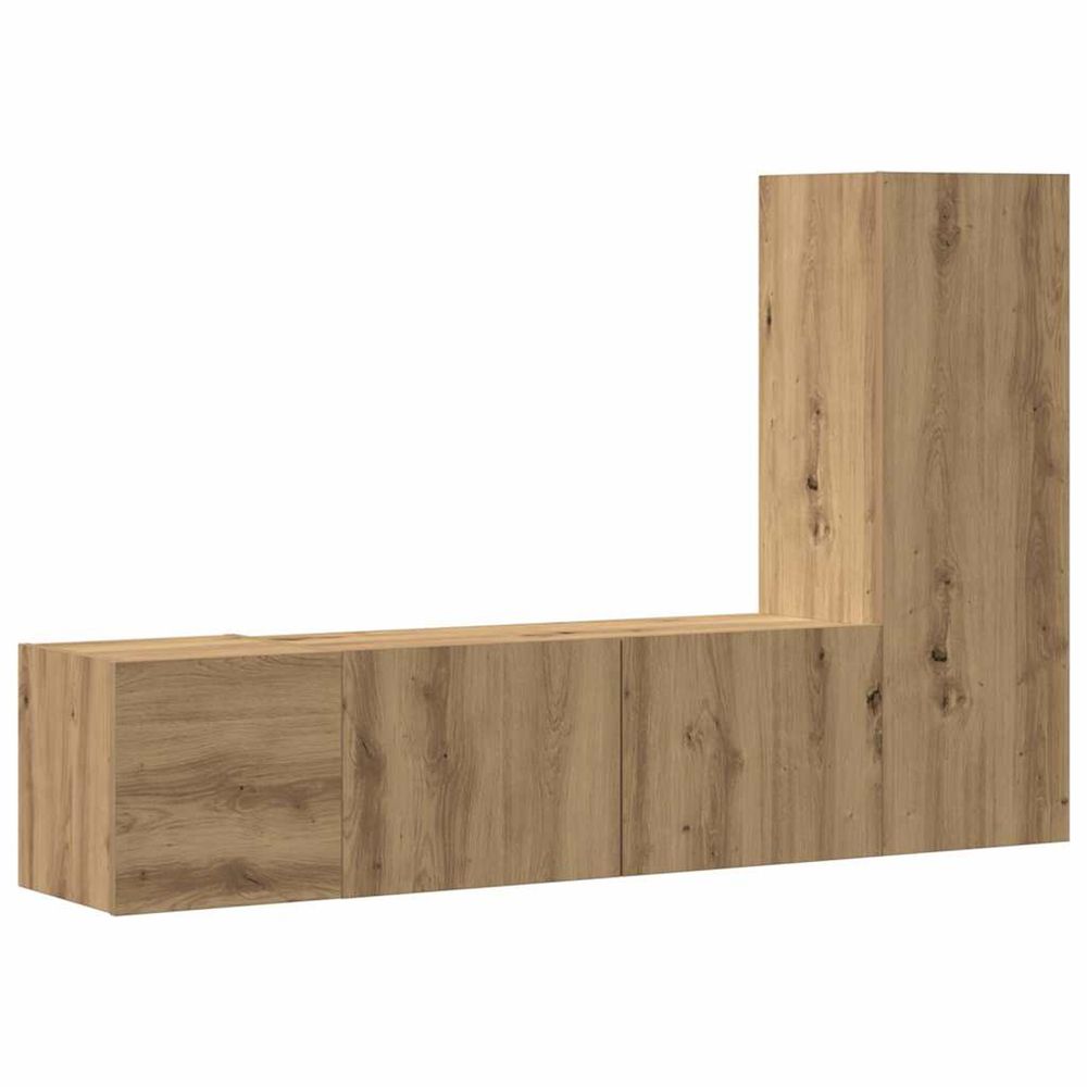 Meubles tv muraux 3 pcs chêne artisanal bois d'ingénierie