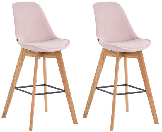 Lot de 2 tabourets de bar metz velours naturel