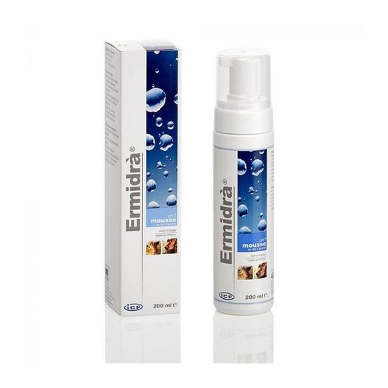 Ermidra mousse 200 ml - soin sans rinçage chien et chat 200 ml