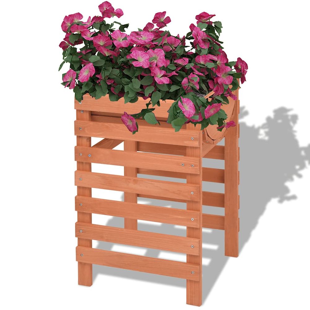 Jardinière sur pieds en bois 60 cm avec étagère pour balcon potager