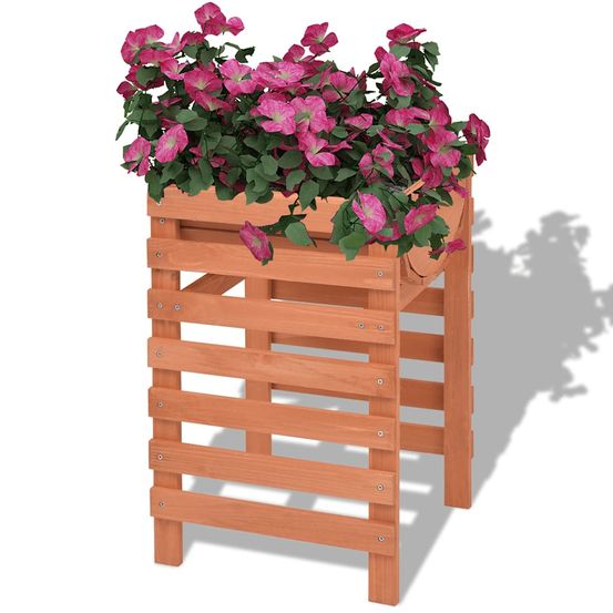 Jardinière sur pieds en bois 60 cm avec étagère pour balcon potager