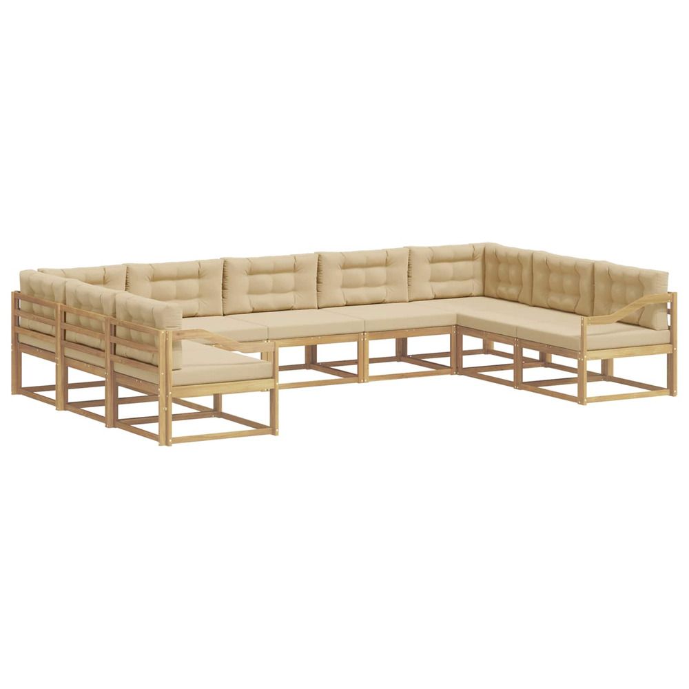 Ensemble de canapés d'extérieur 9 pc blanc et beige