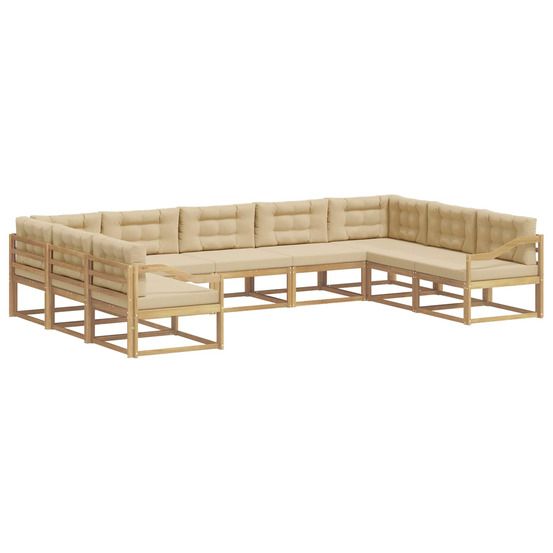 Ensemble de canapés d'extérieur 9 pc blanc et beige