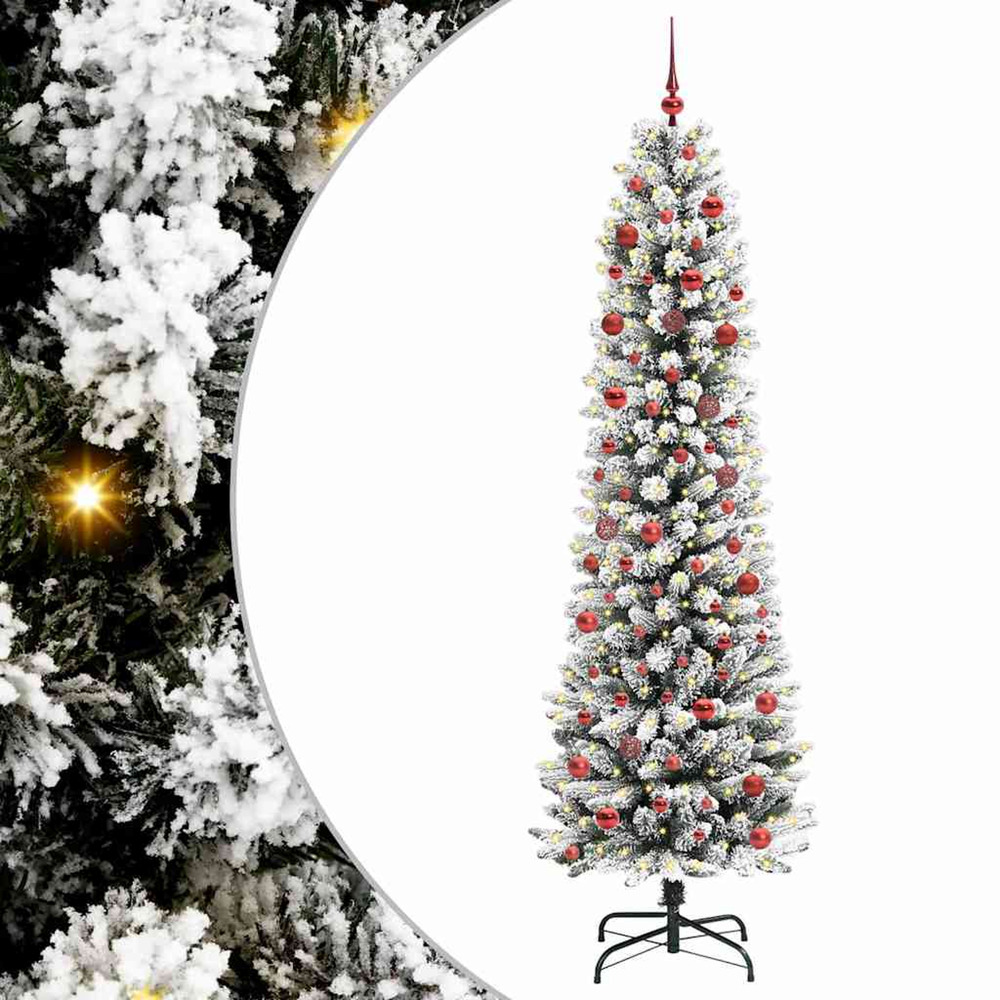 Sapin de noël artificiel blanc 210 cm pvc, métal et plastique