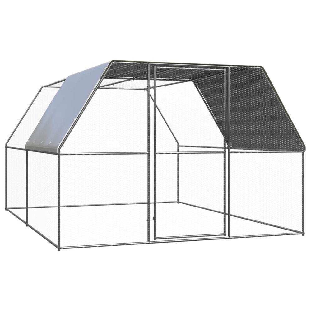 Poulailler d'extérieur 3x4x2 m acier galvanisé