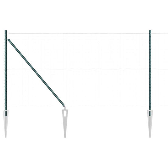 Poteaux de clôture 7 pcs vert ø32mm 140 cm acier galvanisé
