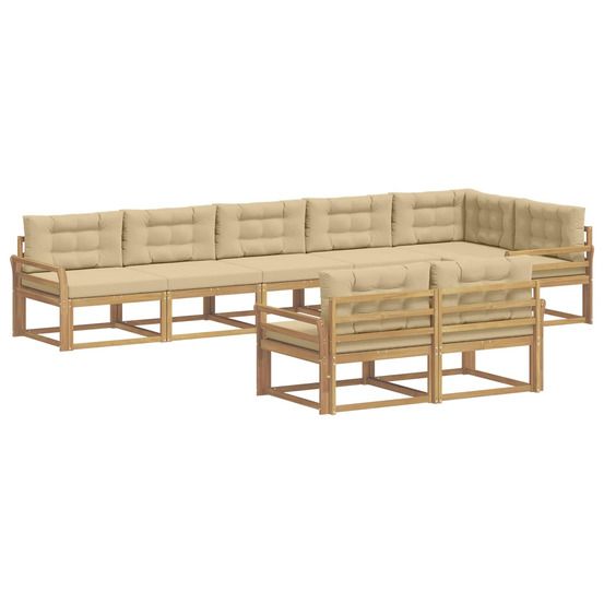 Ensemble de canapés d'extérieur 6 pc blanc et beige polyester