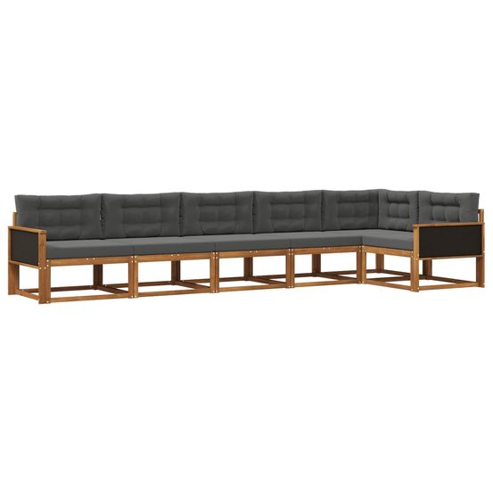 Ensemble de canapés d'extérieur 6 pc naturel et anthracite