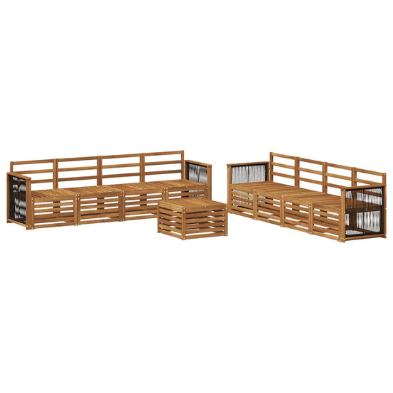 Ensembles de canapés 9 pcs bois d'acacia massif