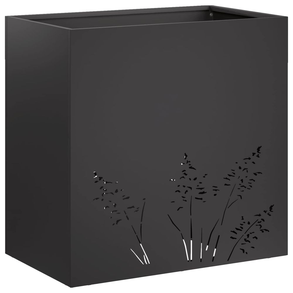 Cache-pot de jardin noir 50 x 30 x 49 cm acier laminé à froid