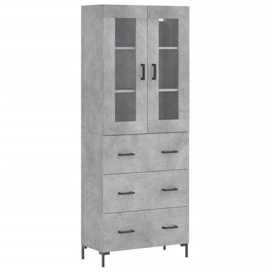 Buffet bahut commode armoire meuble de rangement organisateur cuisine salle de séjour salon haut 69,5 x 34 x 180 cm bois d'in
