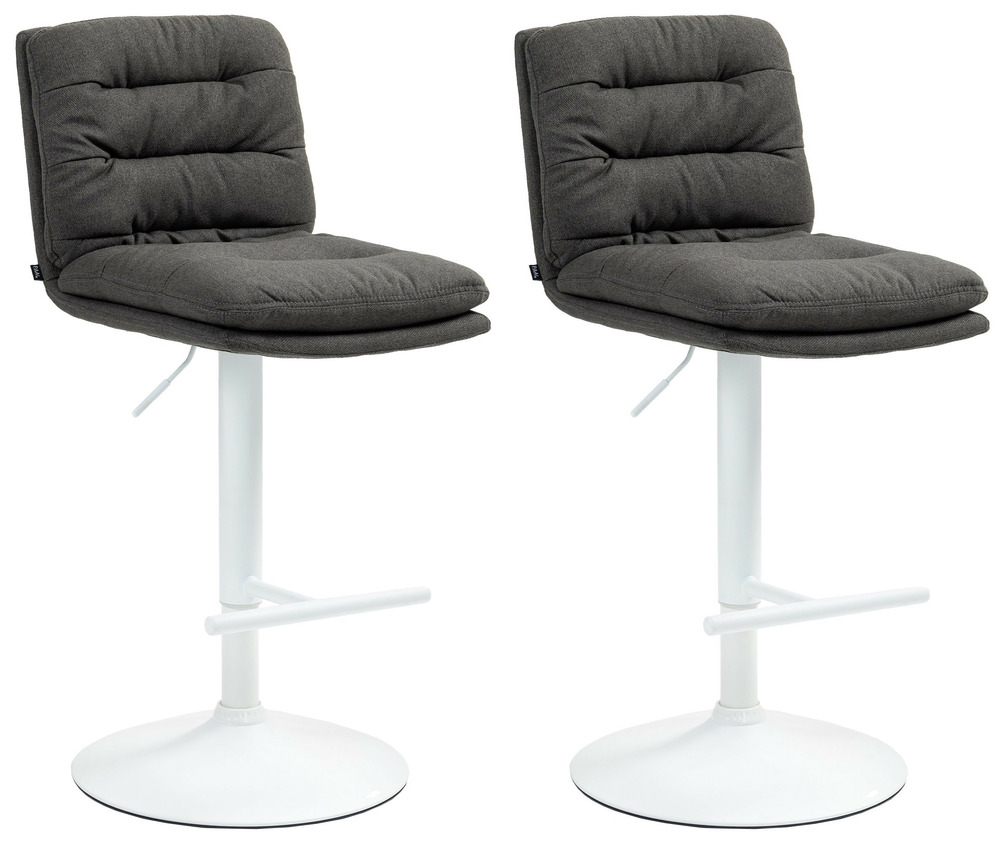 Lot de 2 tabourets de bar damar tissu blanc