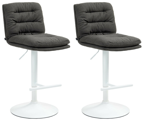 Lot de 2 tabourets de bar damar tissu blanc