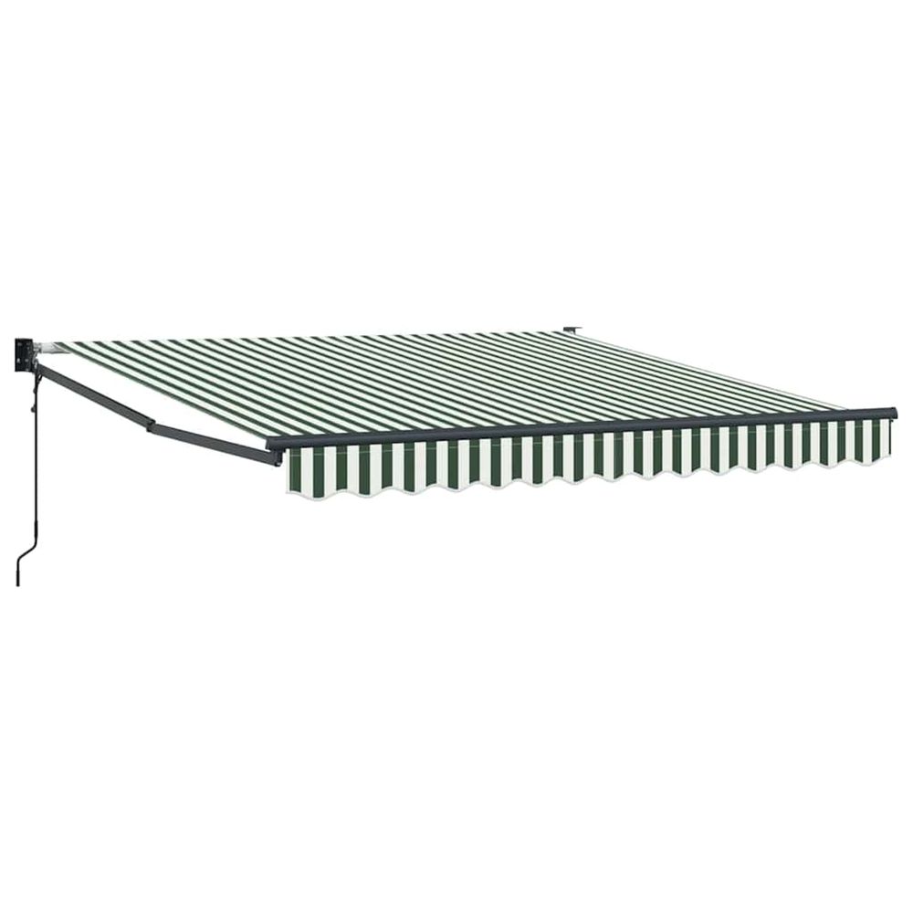Auvent rétractable vert et blanc 350 x 250 cm