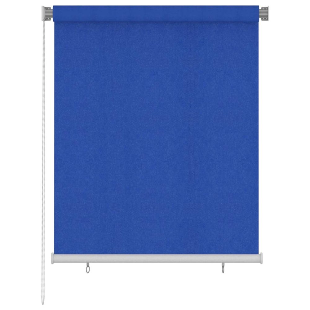 Store roulant d'extérieur 125 (l) x 140 (h) cm bleu hdpe