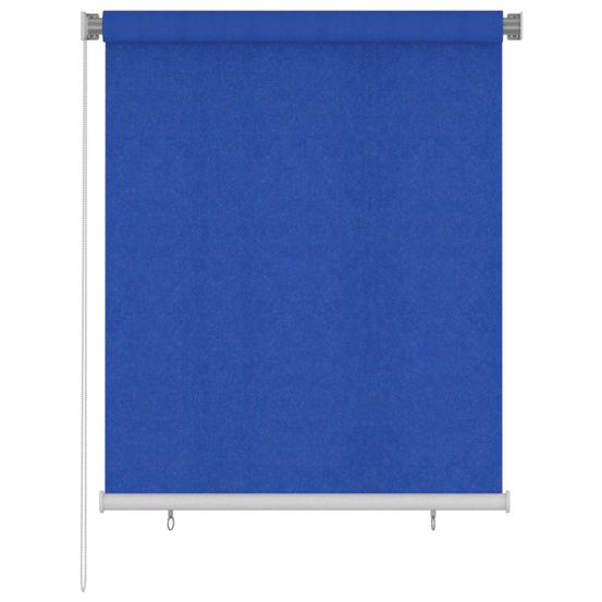 Store roulant d'extérieur 125 (l) x 140 (h) cm bleu hdpe