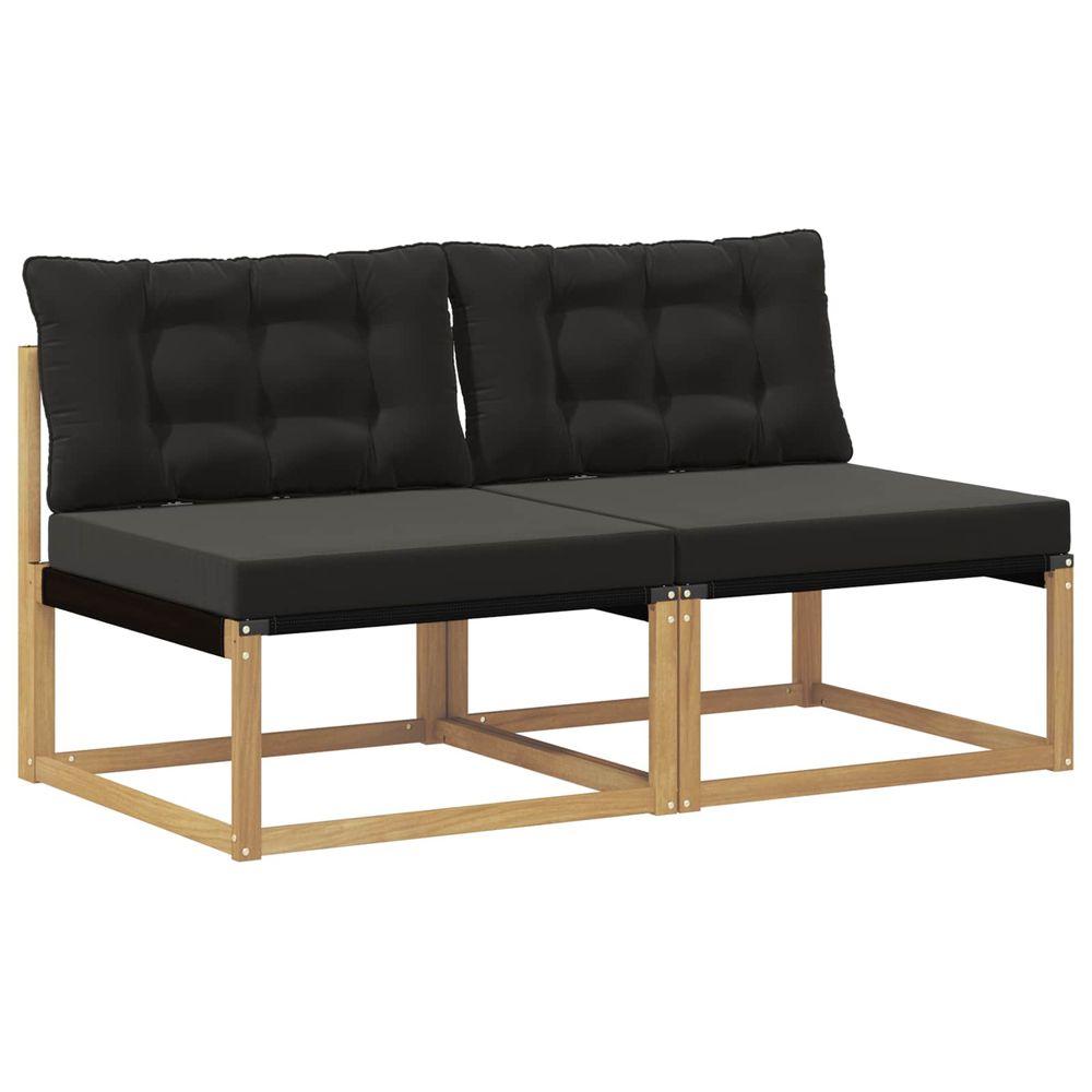 Sofa de milieu extérieur bois d'acacia massif blanc