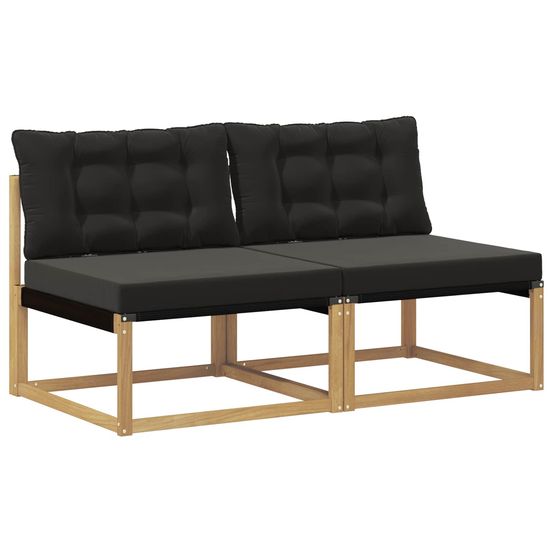 Sofa de milieu extérieur bois d'acacia massif blanc
