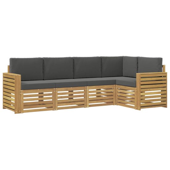 Ensemble de canapés d'extérieur 5 pc blanc et anthracite
