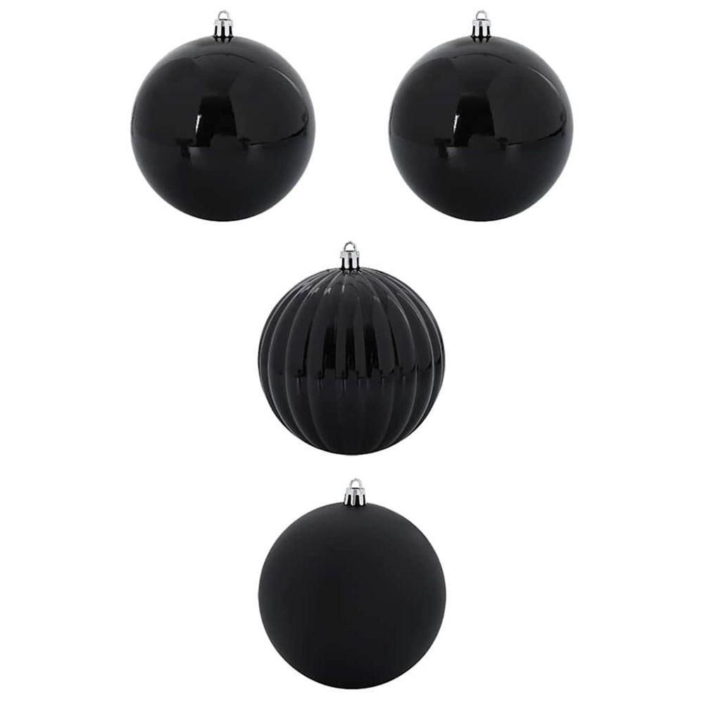 Ensemble de boules de noël xxl 4 pc noir ø 20 cm plastique