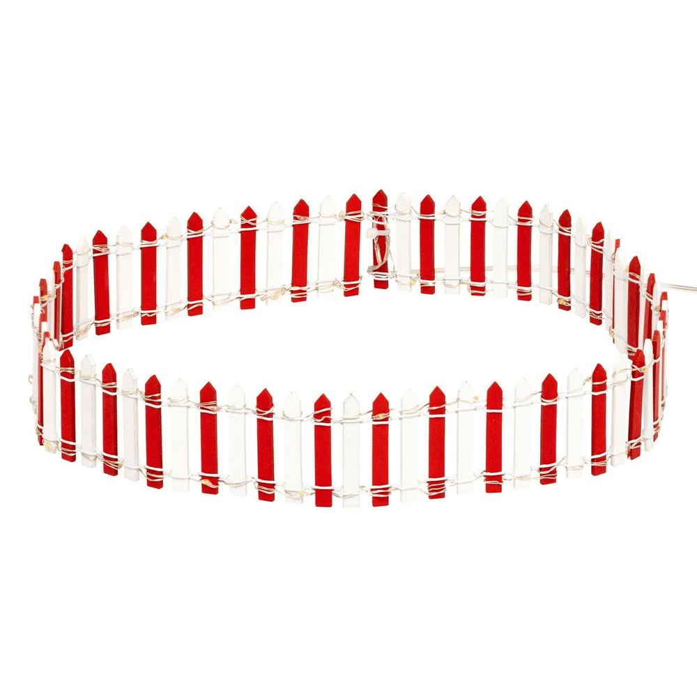 Accessoire village barrière lumineuse 44 led rouge et blanc