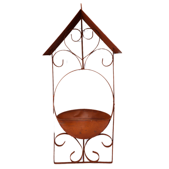 Bain d'oiseau en métal rouillé à suspendre ø22 x ht.60 cm