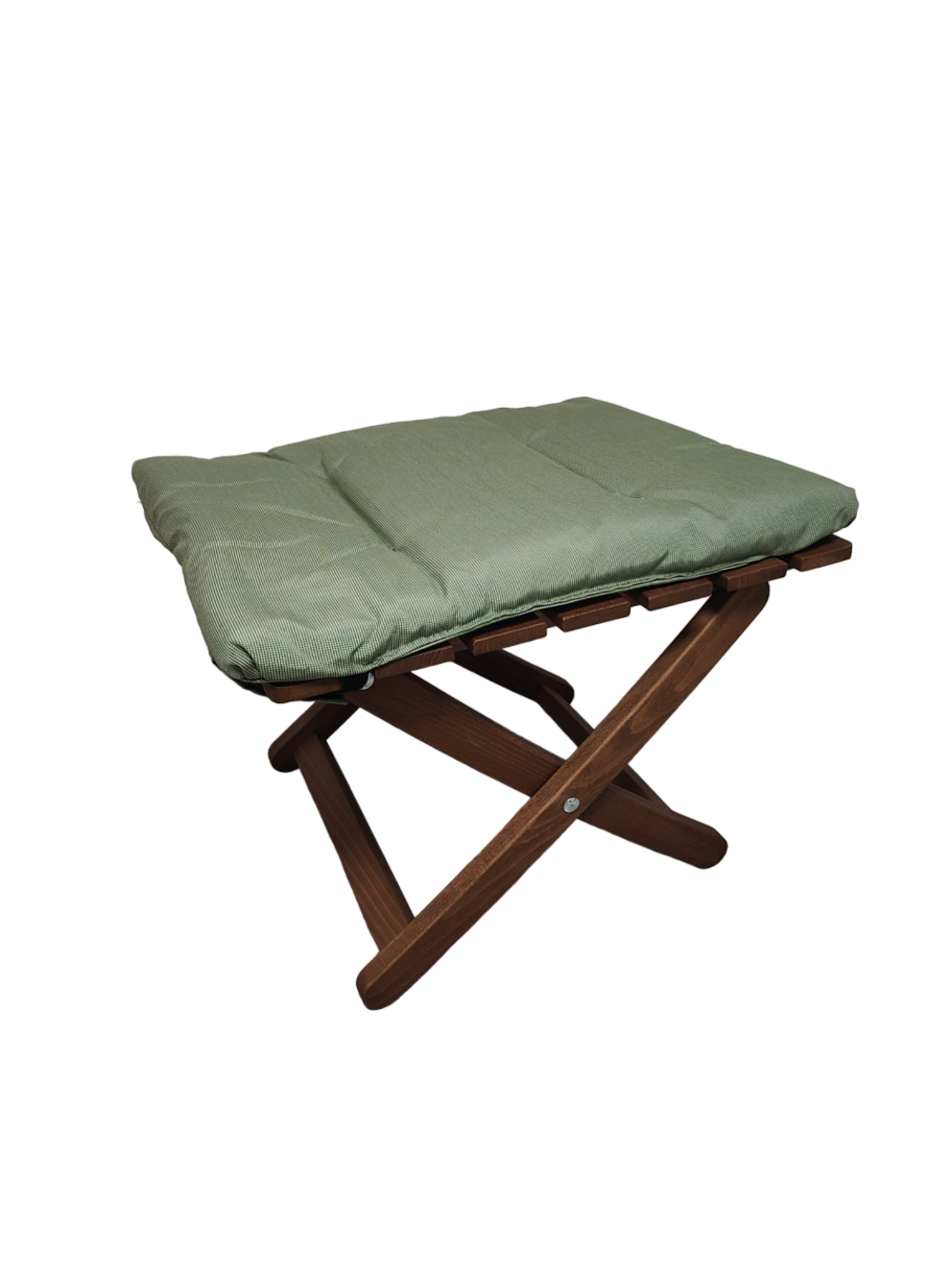 Repose pieds -Matty soft - en hêtre et oléfine Vert sauge L.46hl.51xH.42.5cm