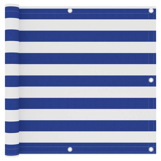 Écran de balcon blanc et bleu 90x300 cm tissu oxford